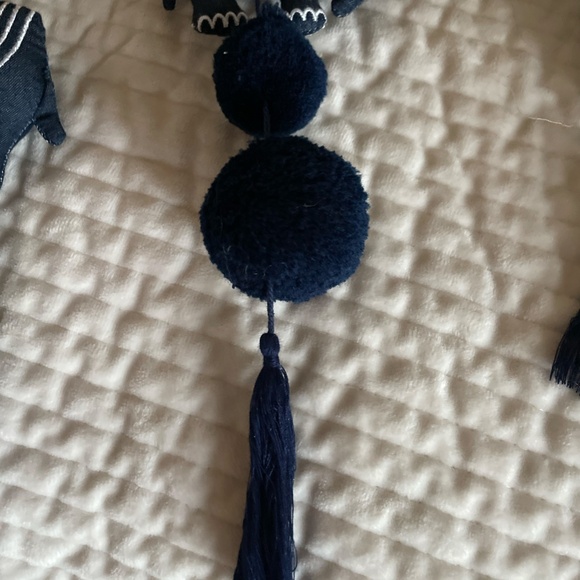 NOJO SET OF 4 BOHO HANGING ELEPHANTS AND POM POM NURSERY DECOR NWT - Picture 5 of 9